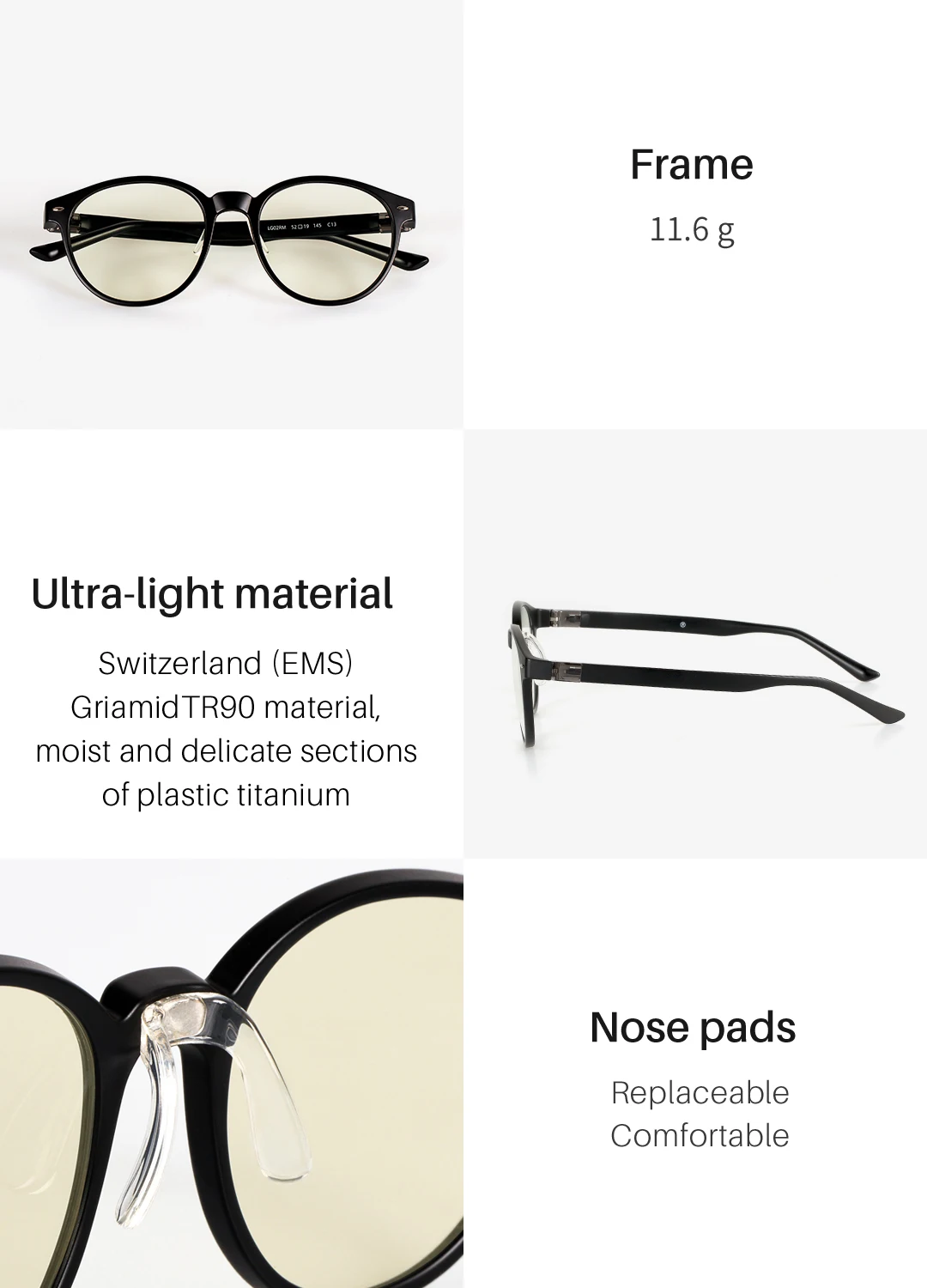 Qukan Anti-Blaulicht-Brille W1, photochrome Schutzbrille, 35% Blaulichtfilter, modulares Design für den Alltag. – Detail 14