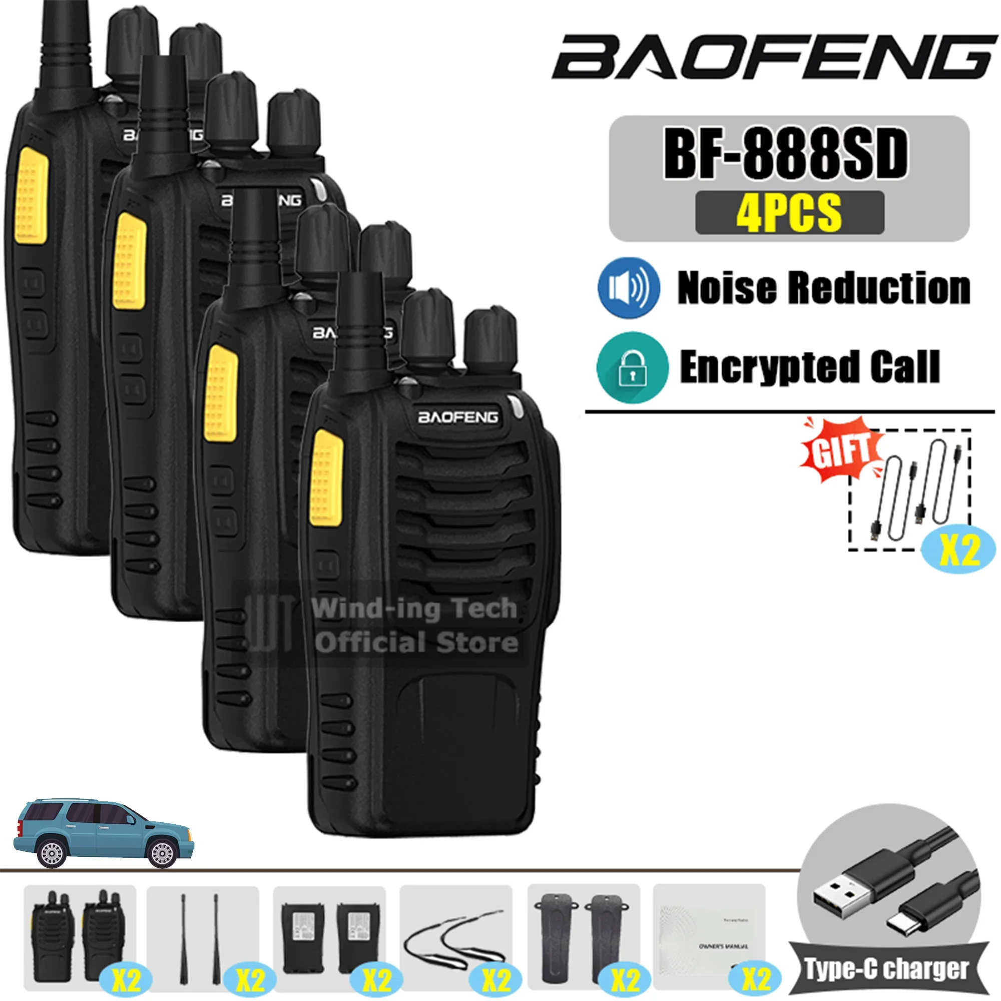 4PCS Baofeng BF-888… - image