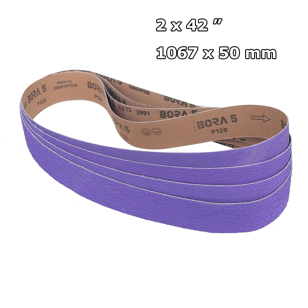 4 pieces 1067x25/50mm BORA5 Ceramic Sanding Belt 1