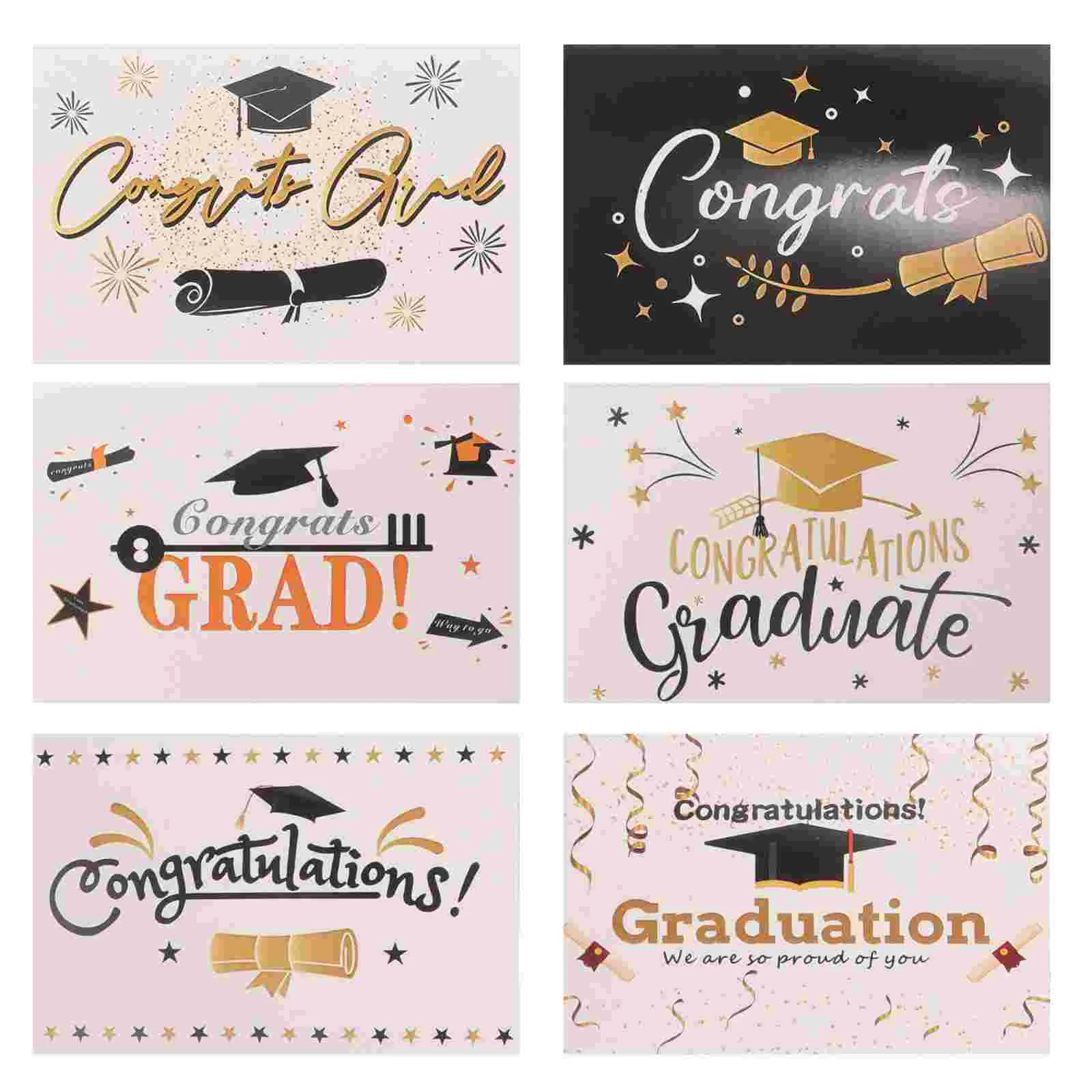 

6 Sets Greeting Card Exquisite Graduation Cards Creative Presents Party Inviting Elements Celebrating