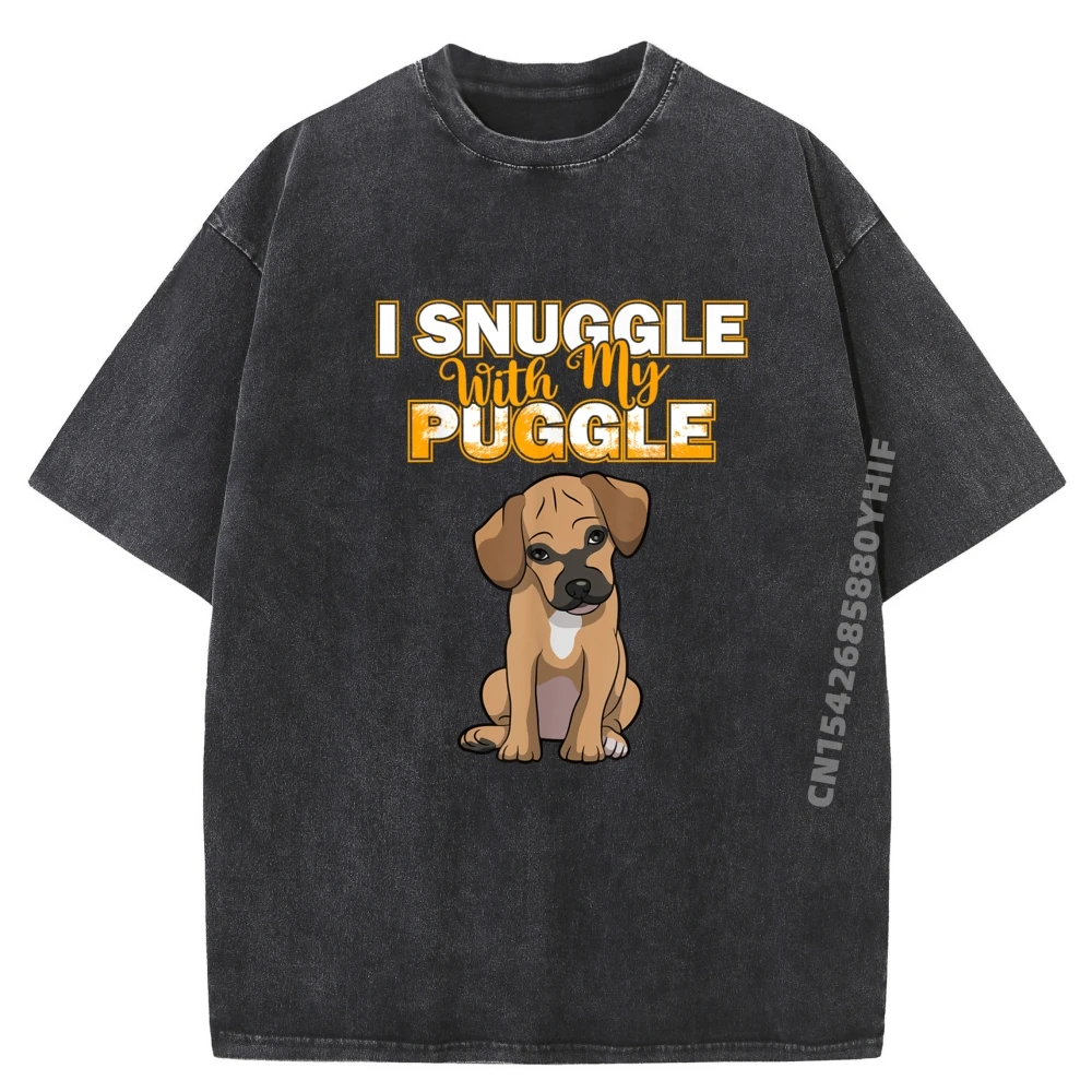 

Футболка Puggle I Snuggle, забавные осенние мужские топы, футболки, повседневная футболка с рисунком, мужская уличная стираная одежда, футболка со скидкой