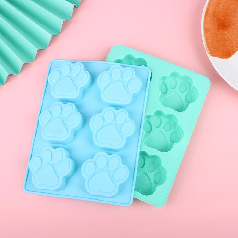 

DIY Chocolate Baking Mould Pudding Cookie Soap Mold Cavities Lovely Dog Cat Paw Fondant Sugarcraft Cake Silicone Mold 1Pc