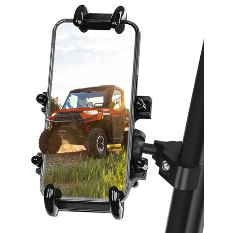 

Heavy Duty UTV Phone Mount with 3Axis Adjustable Aluminum Bracket for OffRoad Navigation and Communication Compatible with Pola