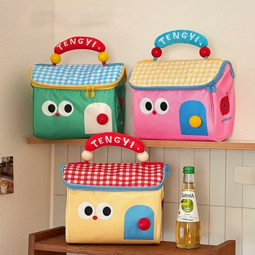 Cute Cottage Makeup Bag Large Capacity Multifunctional Fresh-Keeping Insulated Lunch Box Bags Handbag Beauty Bag storage bag