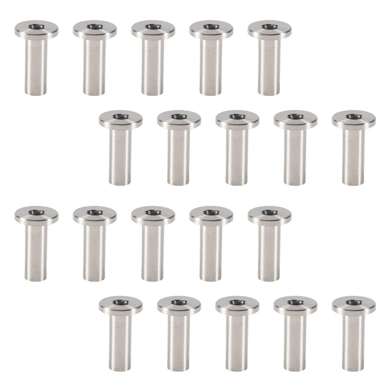 20 pçs protetor de aço inoxidável mangas protetoras kit ilhó para 1/8 Polegada trilhos cabo de corda de fio, balaustrada diy t316