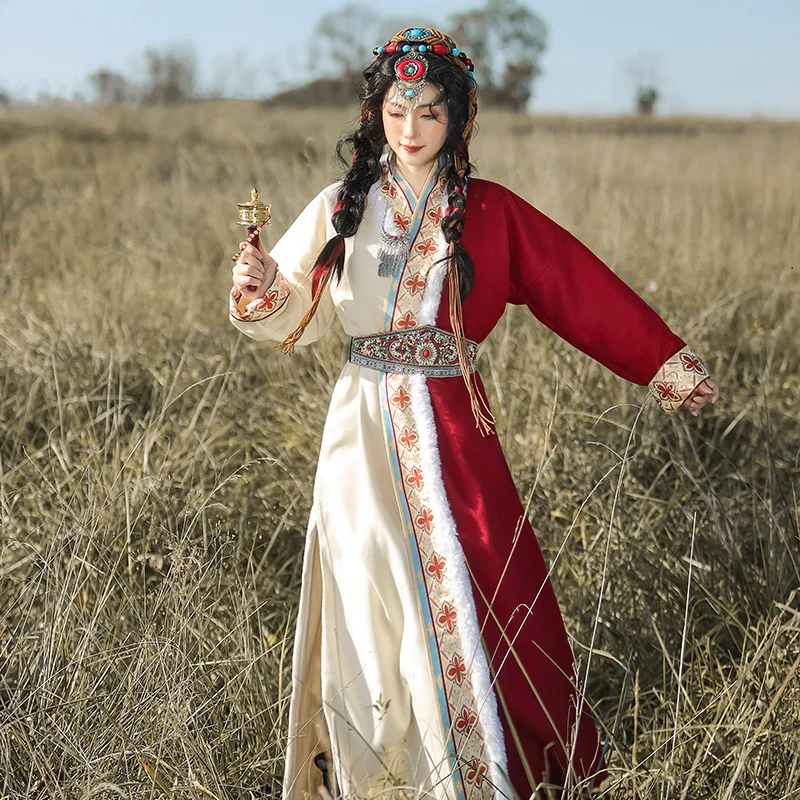 

2026 new Autumn And Winter Chinese Improved Style Han Elements Tibetan Clothing Ethnic Style Han Clothing Dance Costumes