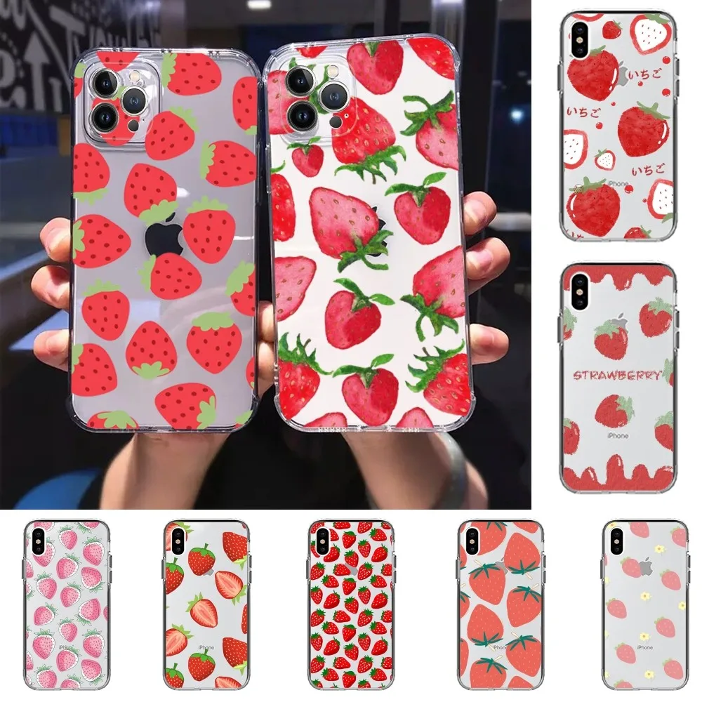 

Summer Strawberry Fruit Phone Case For iPhone 15 14 13 12 11 Pro Max XS X XR SE 2020 6 7 8 Plus Mini Protective Cover