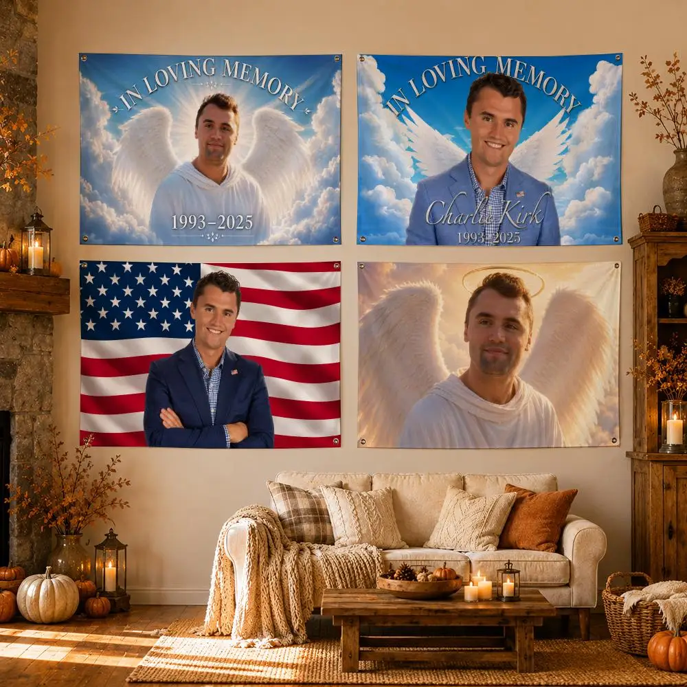Person Charlie Kirk Flags Flags for Room, Bedroom, Home, Outdoor, Wall Hanging, Concert Print, Art Banner