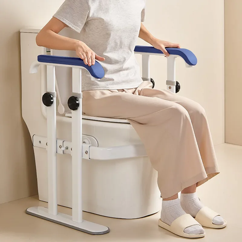 Frame No-Drill Adjustable Height Anti-Tip Safety Rail Durable Support,Elderly Dual Assist Handrail Anti-Slip Stable
