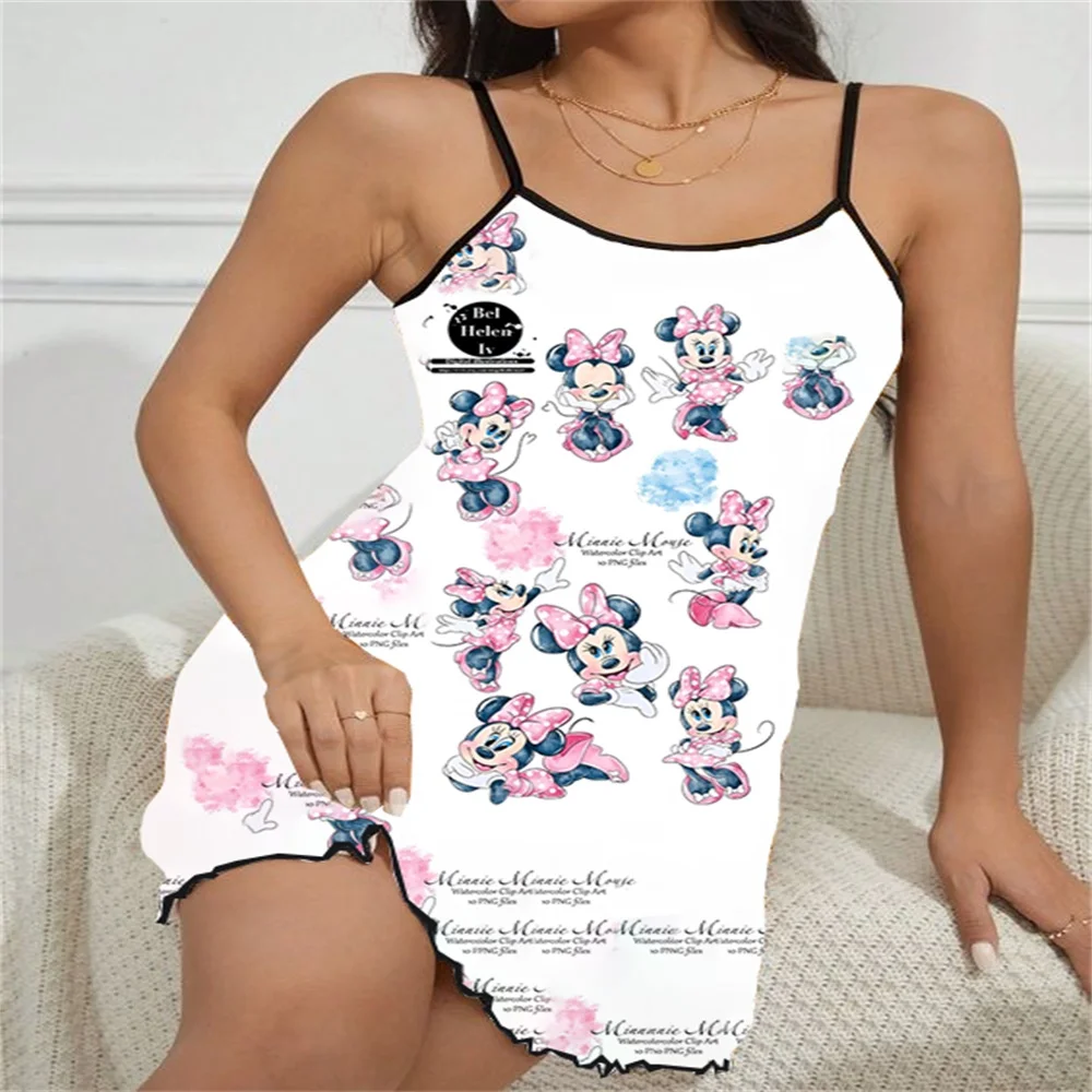 Sleepwear Sexy Nightie Sleep Shirts Summer Women Pajamas Woman Free Shipping Cheap Pijama Lingerie for Relationship Skirt Minnie