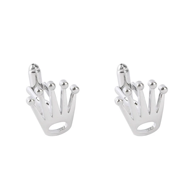 1 Pairs Crown Sleeve Nails Men\'s Shirt Cufflinks Cuff Links Buttons Jewelry Clothing Accessories