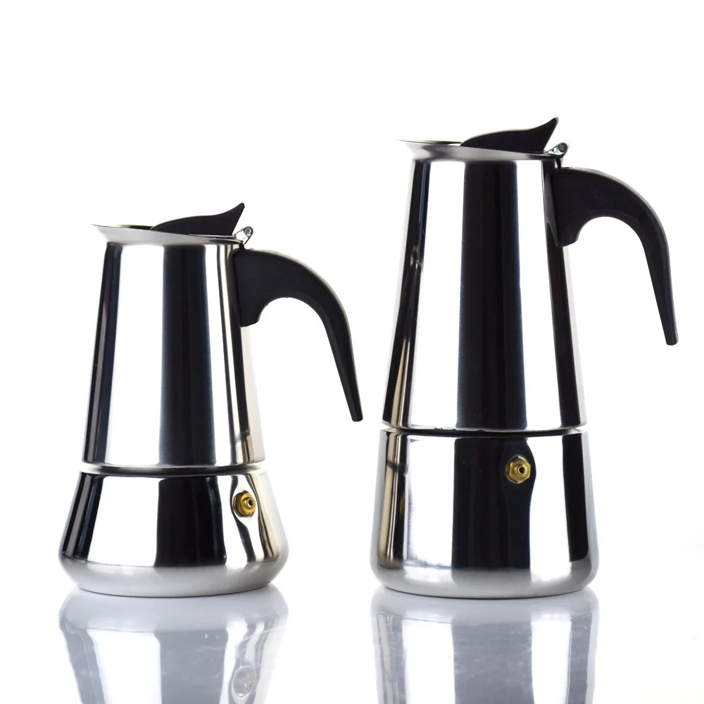 

Modern Style Simple Stainless Steel Moka Pot Household Italian Espresso Coffee Maker Drip-Style Hand Coffee Pot