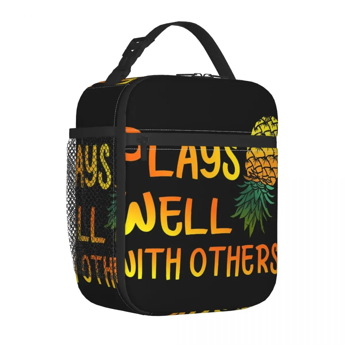 Insulated Lunch Bag Plays Well With Others Pineapple Lunch Box Tote Food Handbag