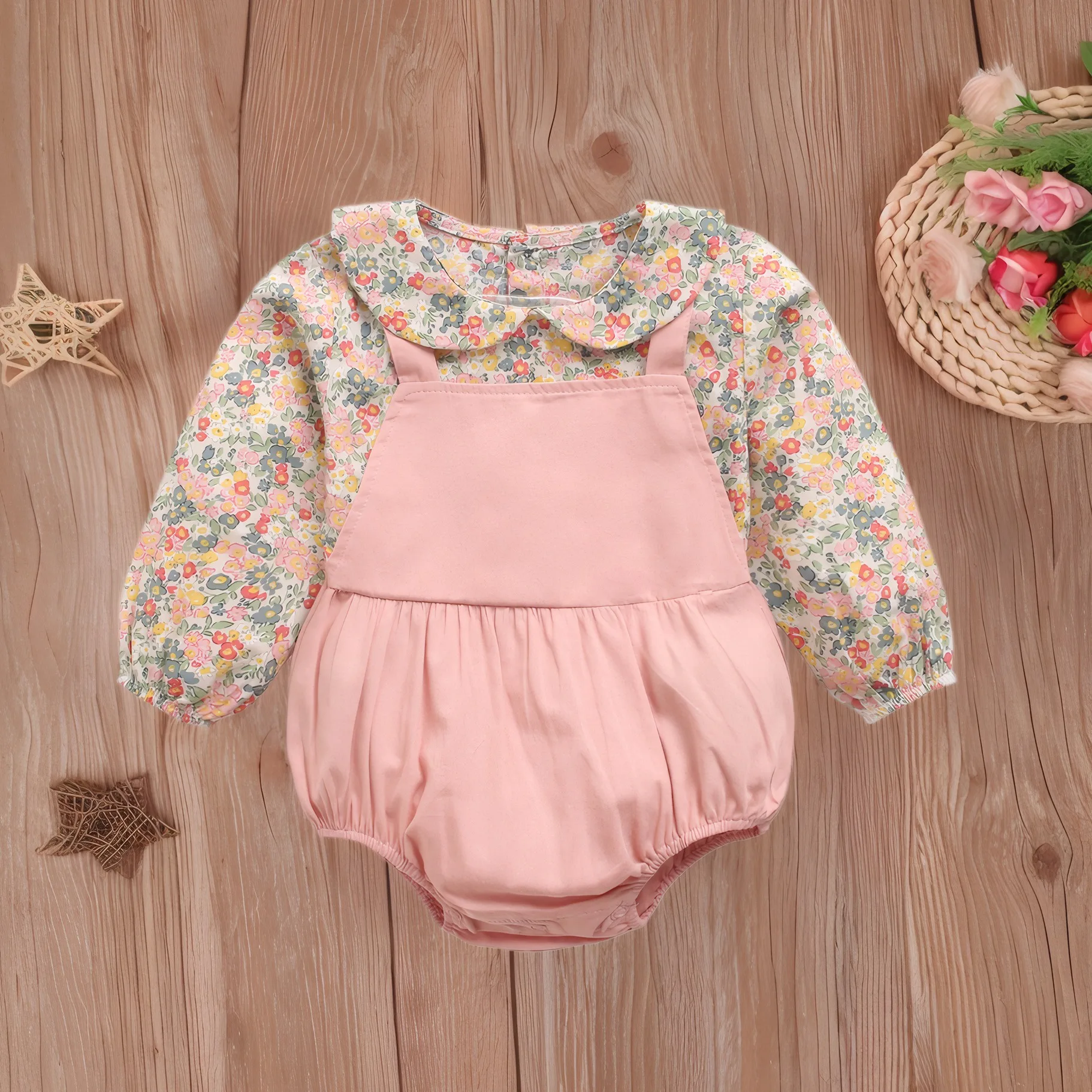 Sanlutoz Flower Princess Baby Girls Bodysuits Cotton Baby Clothes Newborn Fashion Clothing