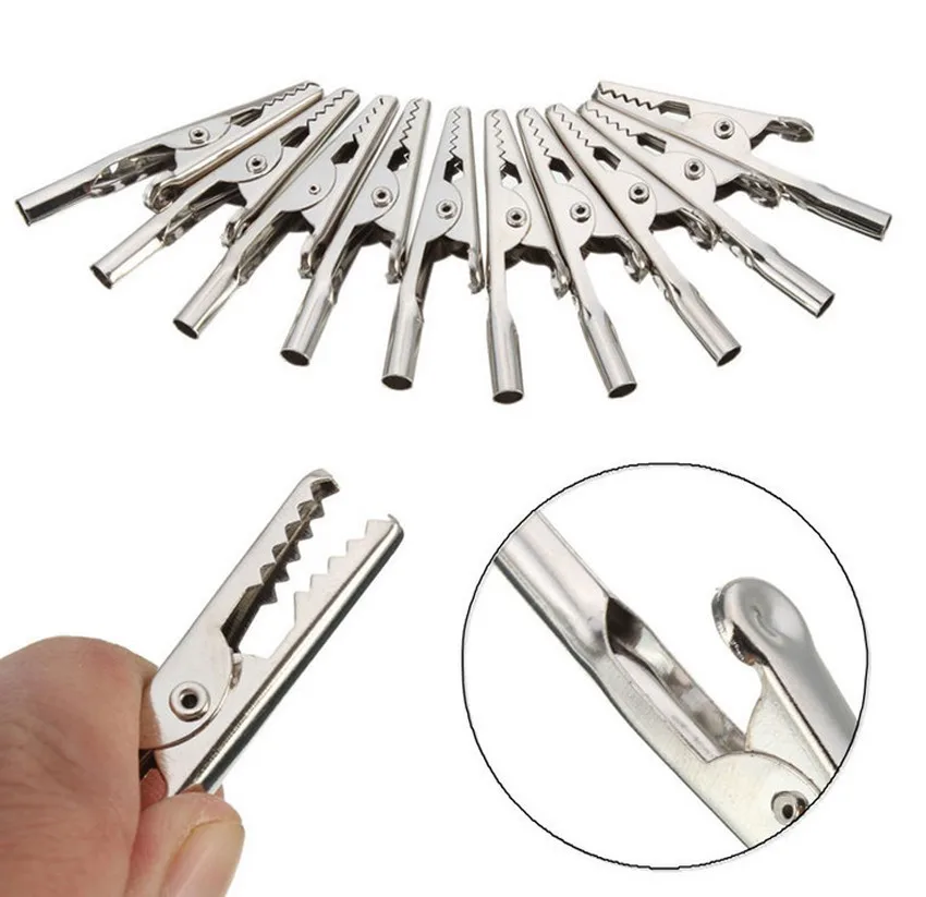 10pcs Screw Probe Test Clips with Stainless Steel Crocodile Clamps Designed for Battery Terminal and Audio Equipment Testing