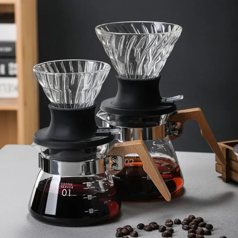 V-shaped Coffee Set with Thickened Drip  Filter, Multi-piece Set Paired with American Coffee Handmade Coffee Tools