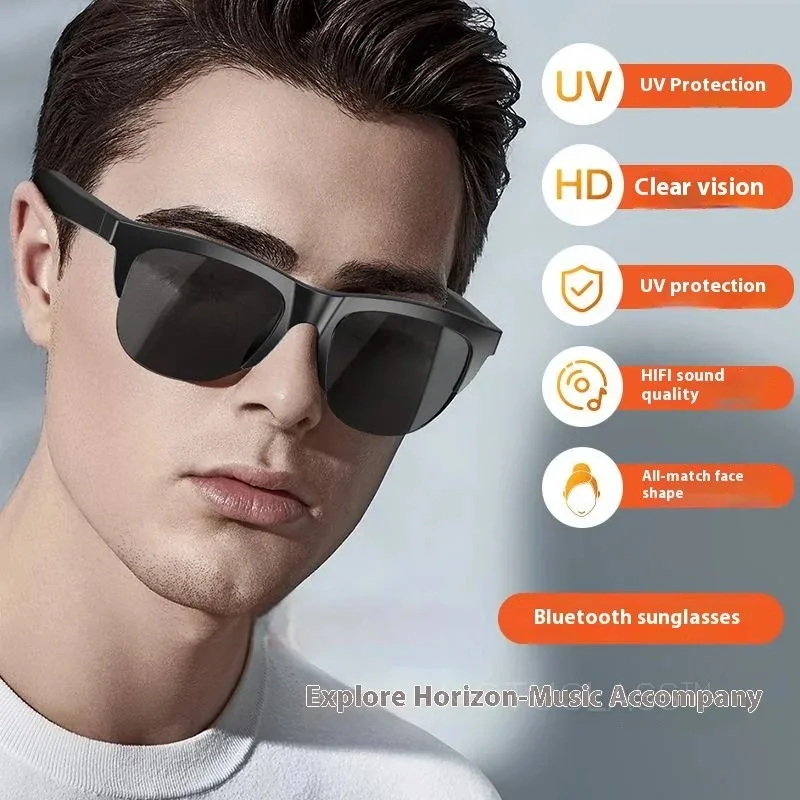 Smart Bluetooth Glasses Wireless Headset Bone Conduction Earphones for Hands-Free Driving and Outdoor Audio