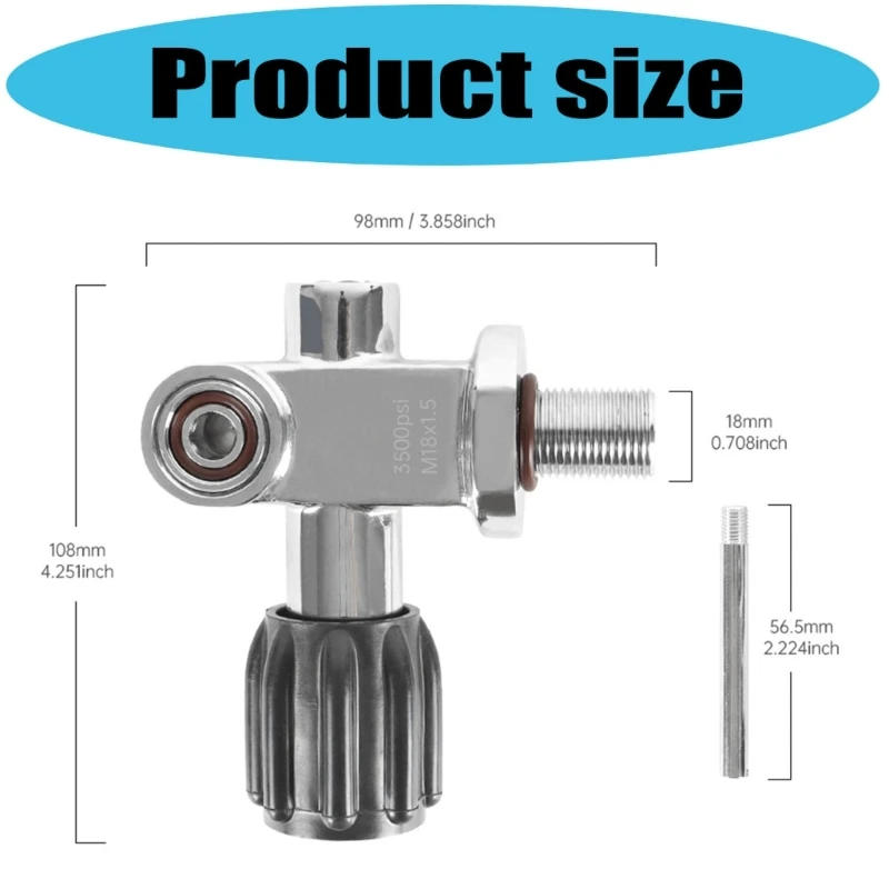 محطة تعبئة الهواء ذات الموصل السريع M18x1.5 3500PSI محول إعادة تعبئة خزانات الهواء #6