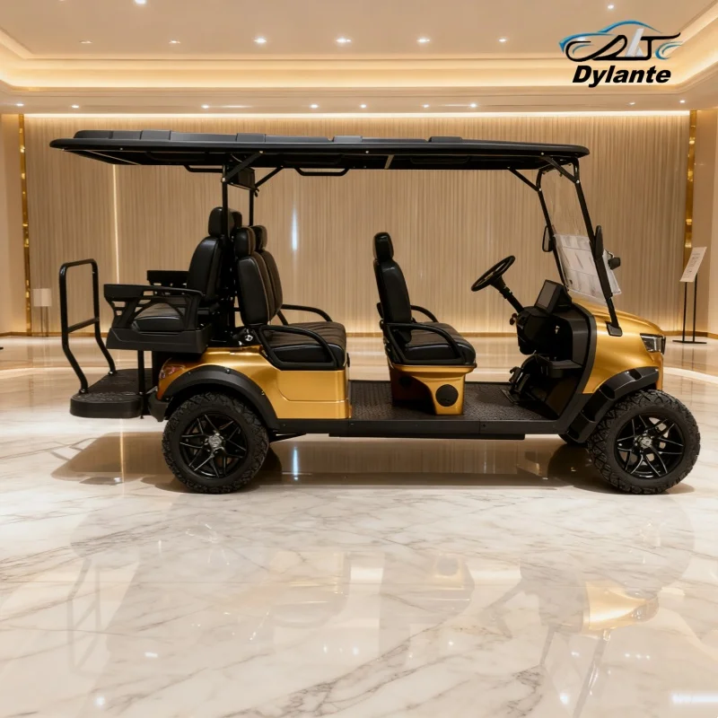 

4/6 Passengers Folded Back Seat Electric Sightseeing Golf Club Cart With Solar Panel New Energy Electric Golf Cart Scooter Golf