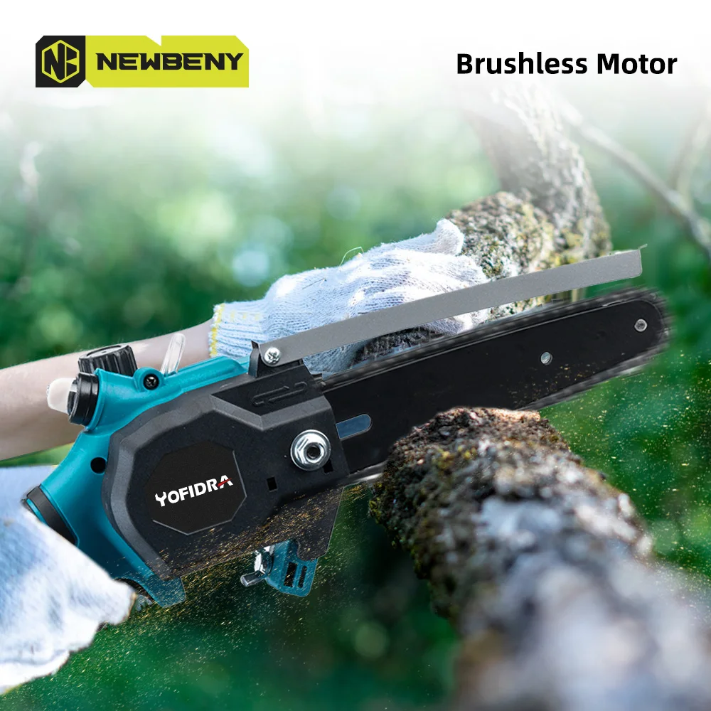 6 Inch Brushless Electric Chain Saw Cordless Rechargeable Woodworking Garden Cutting Power Tool For Makita 18V Battery