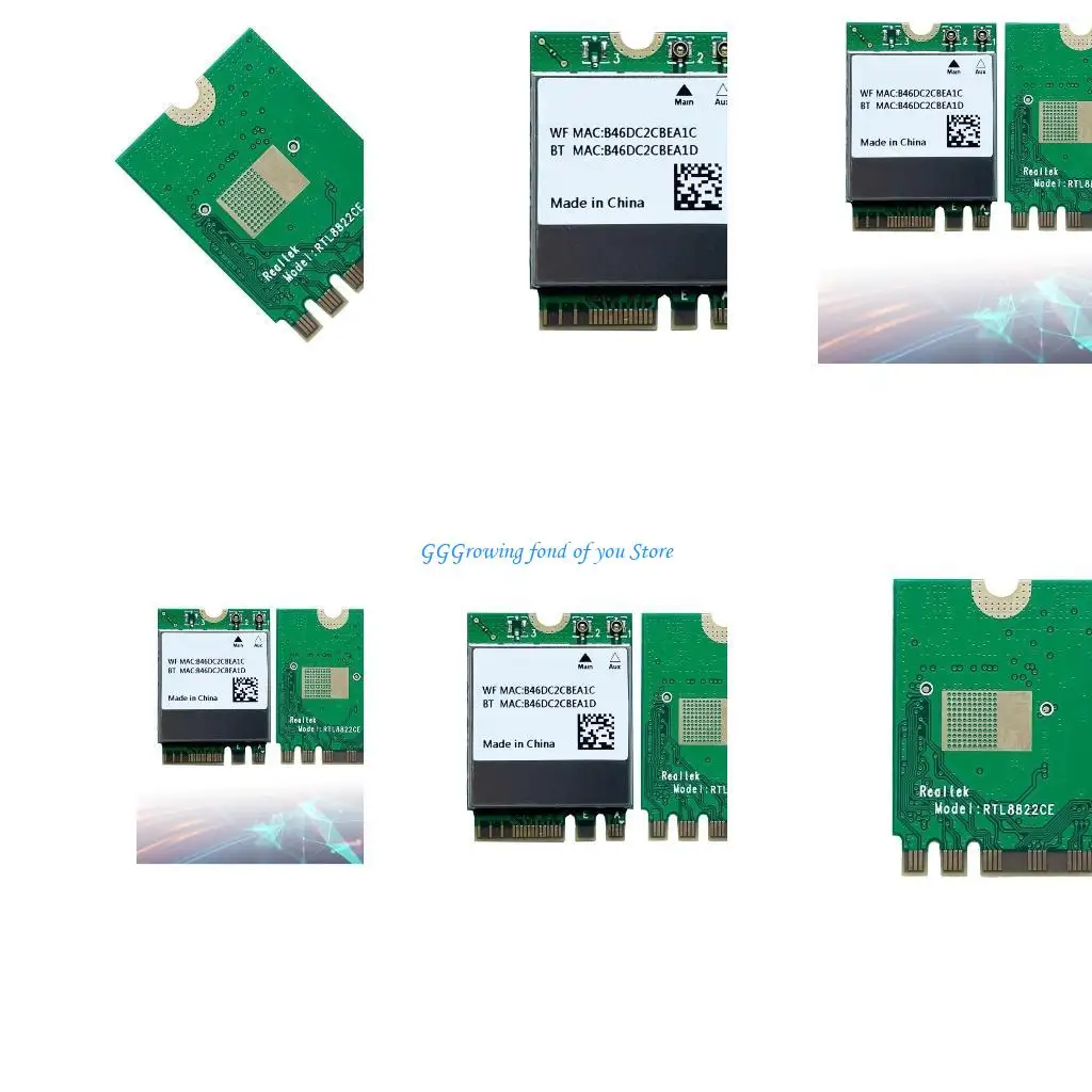 

H9EB RTL8822CE 1200Mbps 2.4G/5Ghz 802.11AC WiFi Card Mini PCIe Replaces RTL8821CE Bluetooth5.1 Support Laptop/PC Windows10 11
