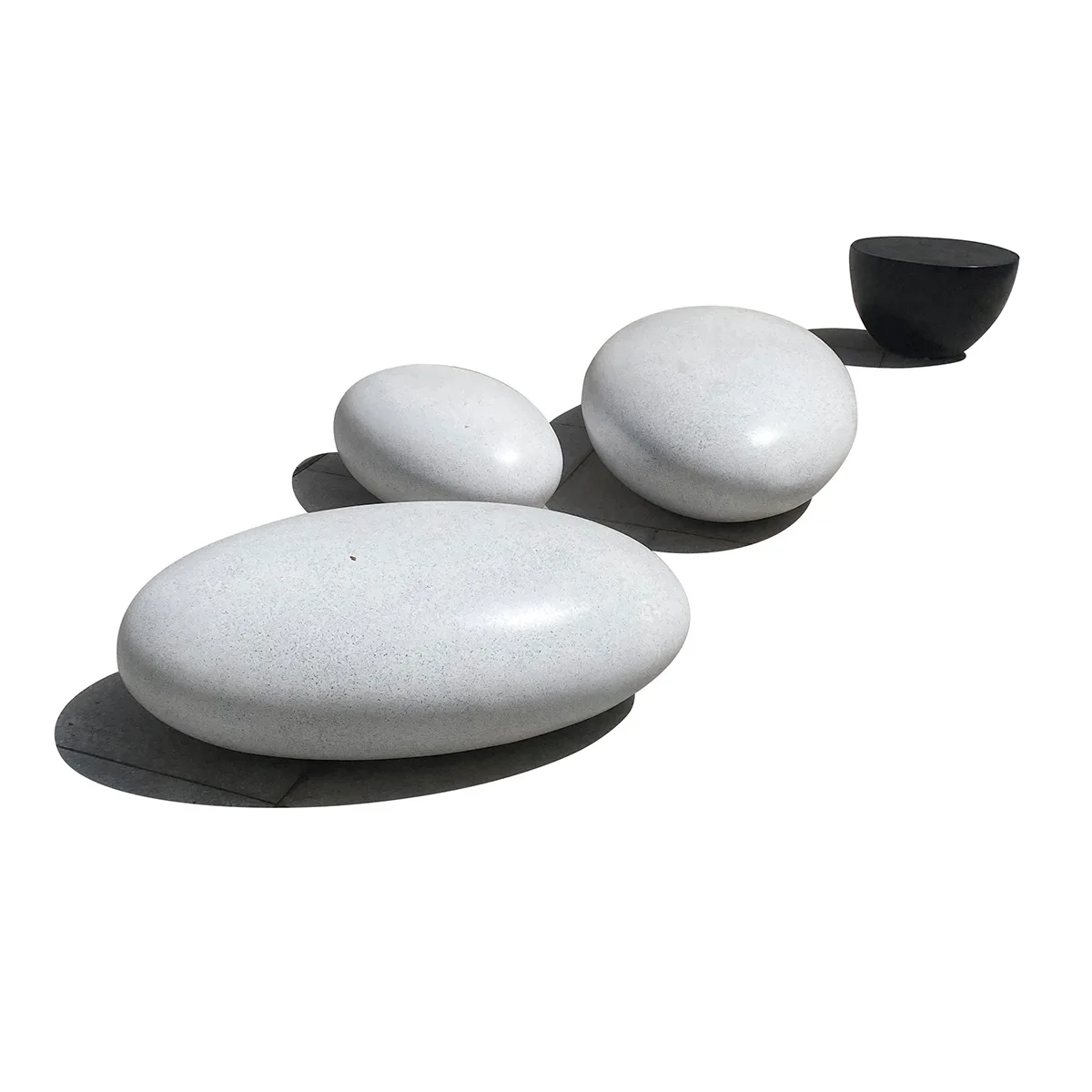 

Pebble stool, fiberglass, shopping mall, lounge chair, oval stone