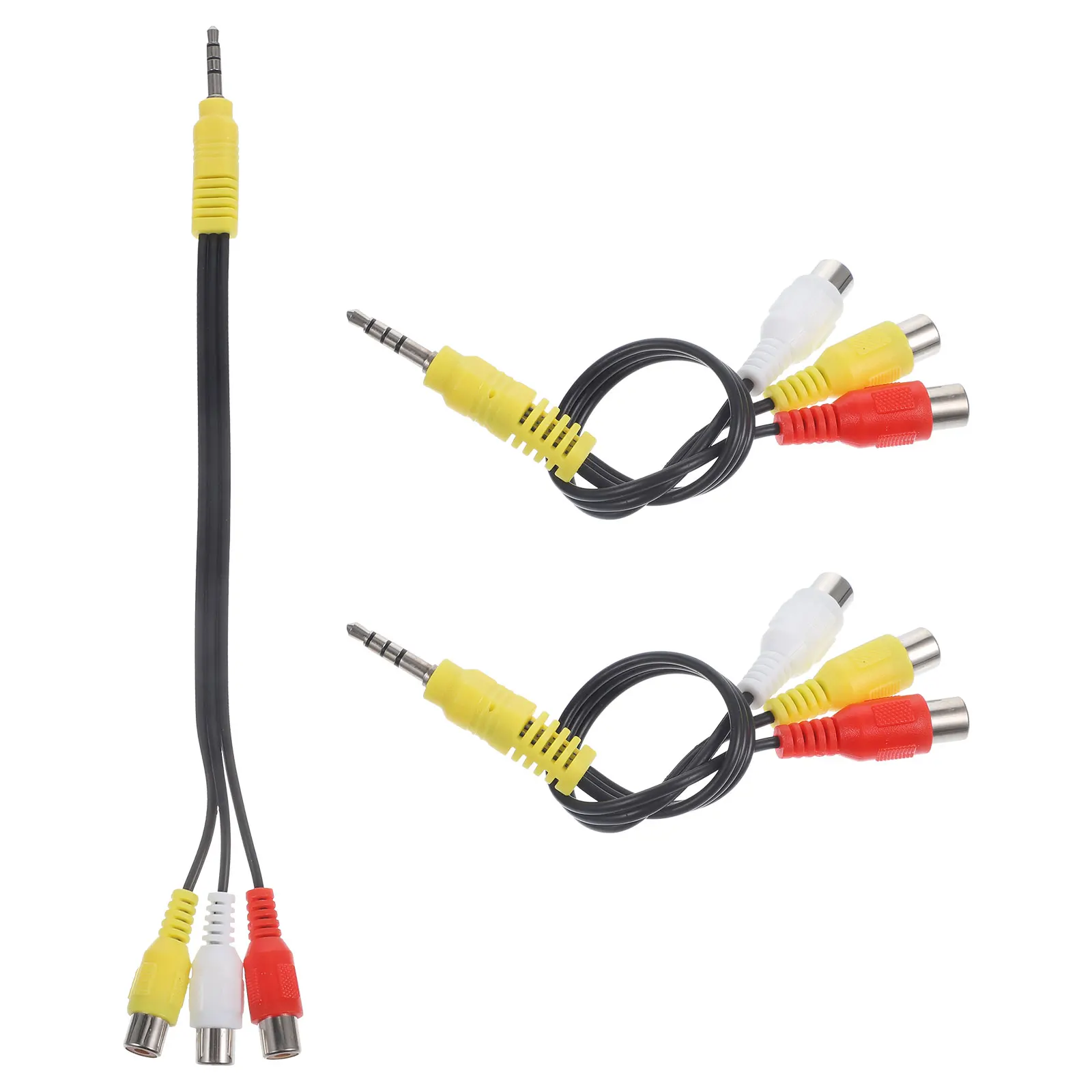 

3pcs Adapter Reusable Multi-Use Video Audio Connect Satellite Receiver Cord Pvc Copper Wire Durable Flexible Cord For