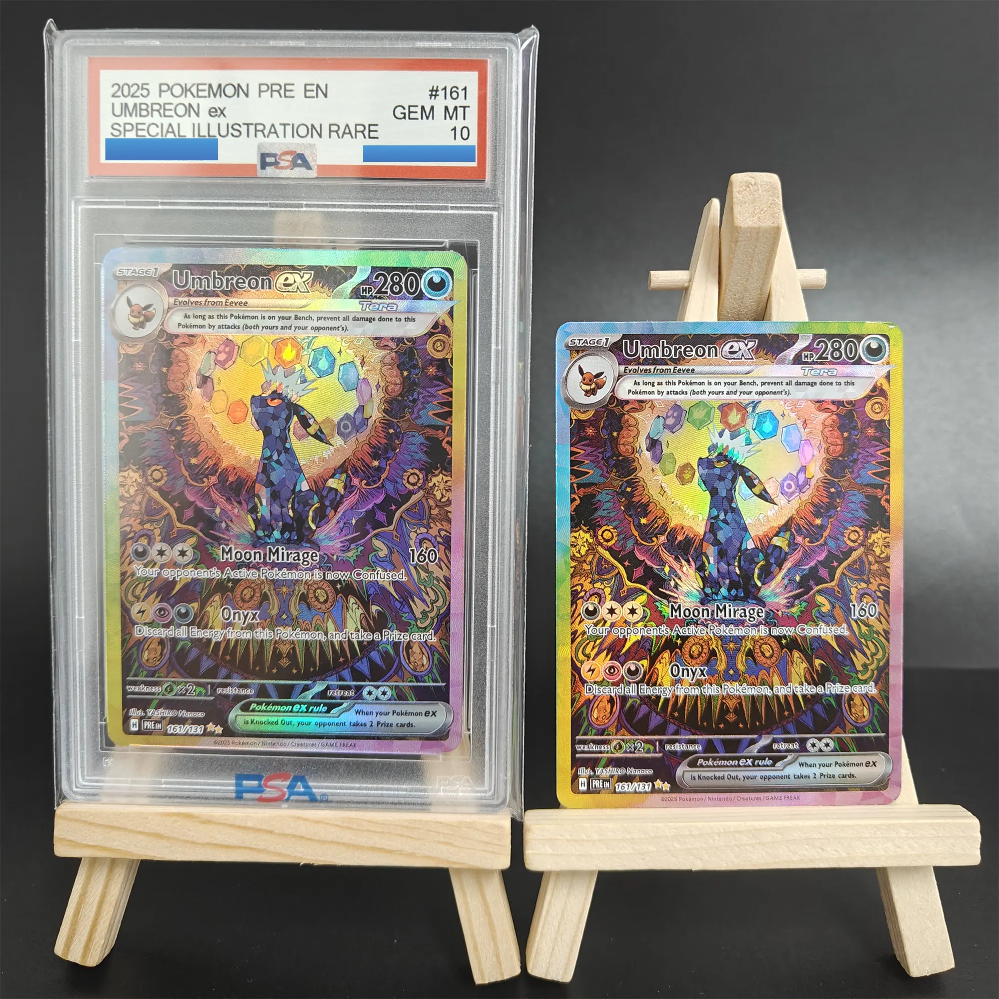 

Proxy POKEMON PRE English PRISMATIC EVOLUTIONS #161 UMBREON ex Grade 10 Collection Card Toy