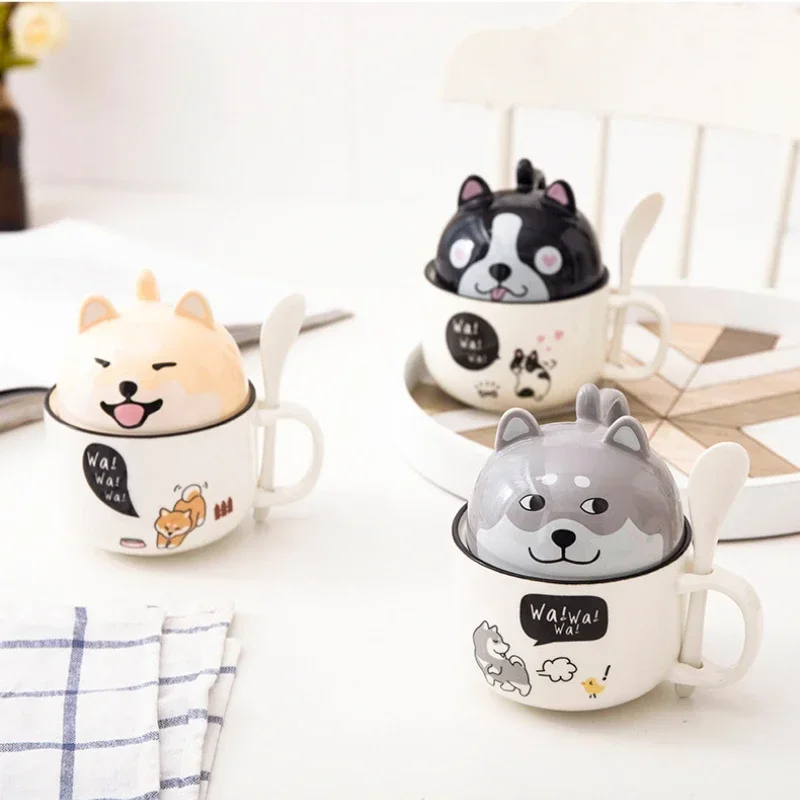 Cartoon Animal Ceramic Coffee Cup Creative  Shiba Inu Cat Couple Ceramic Cup Home Decoration Glass Breakfast Milk Cup