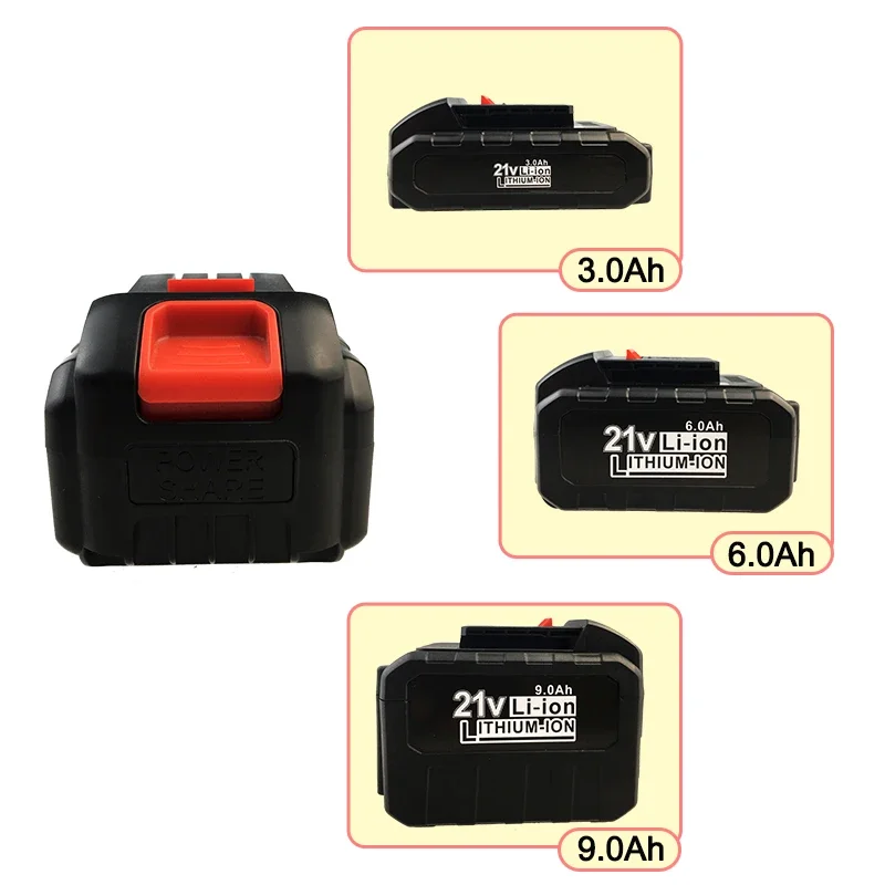 21V 3000/6000/9000mAh Rechargeable Lithium-ion Power Tool Battery ，Suitable for Dayi Cordless Electric Wrench Car Impact Wrench