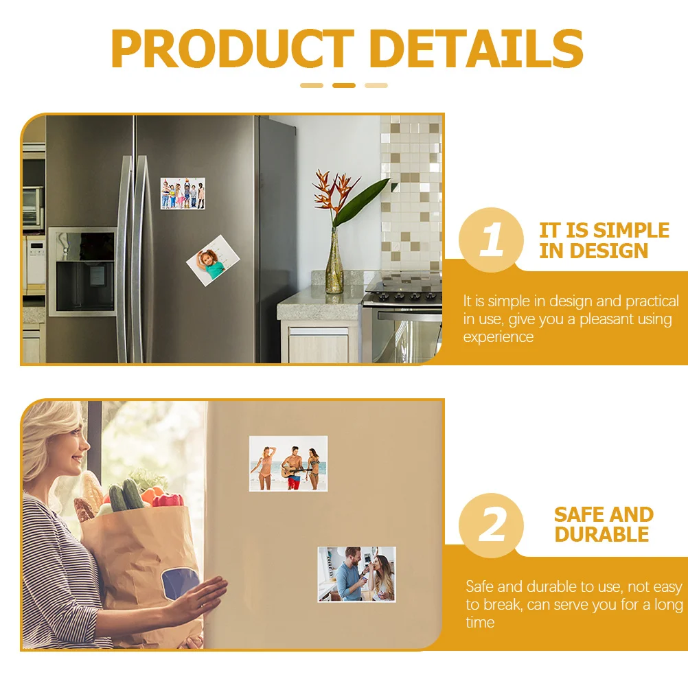

8Pcs Magnetic Photo Pockets Safe for Fridge Use Magnetic Picture Frames Refrigerator Magnet Sleeve Holders