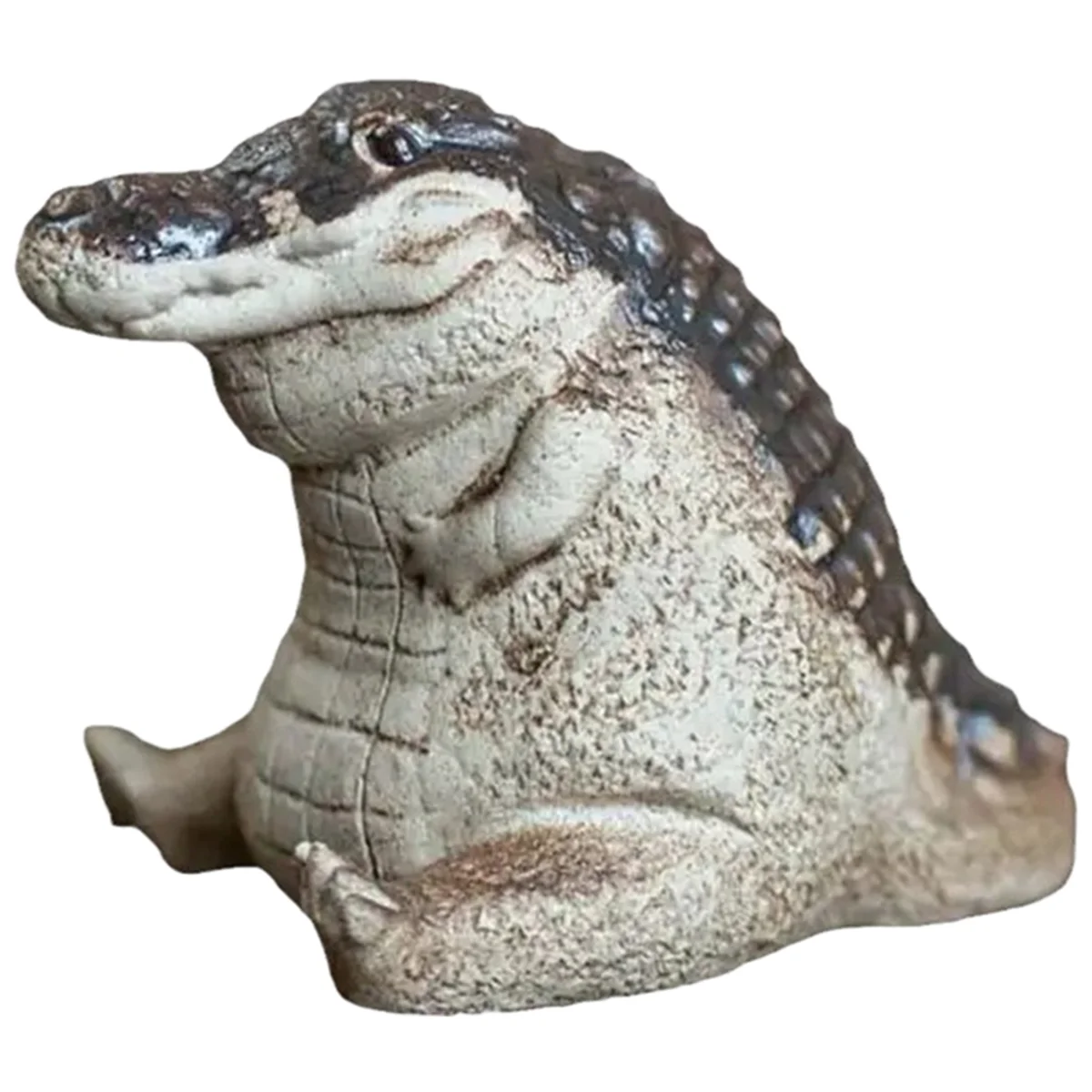 Alligator Statue Ornament, Tea Pet Alligator Baby Statue Garden Animals Figurine, Resin Decor