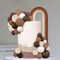 21Pcs Mini Balloons Cake Topper Foam Balls Brown Rainbow Cake Picks Cake Topper Balls for Wedding Party Birthday Cake Decor