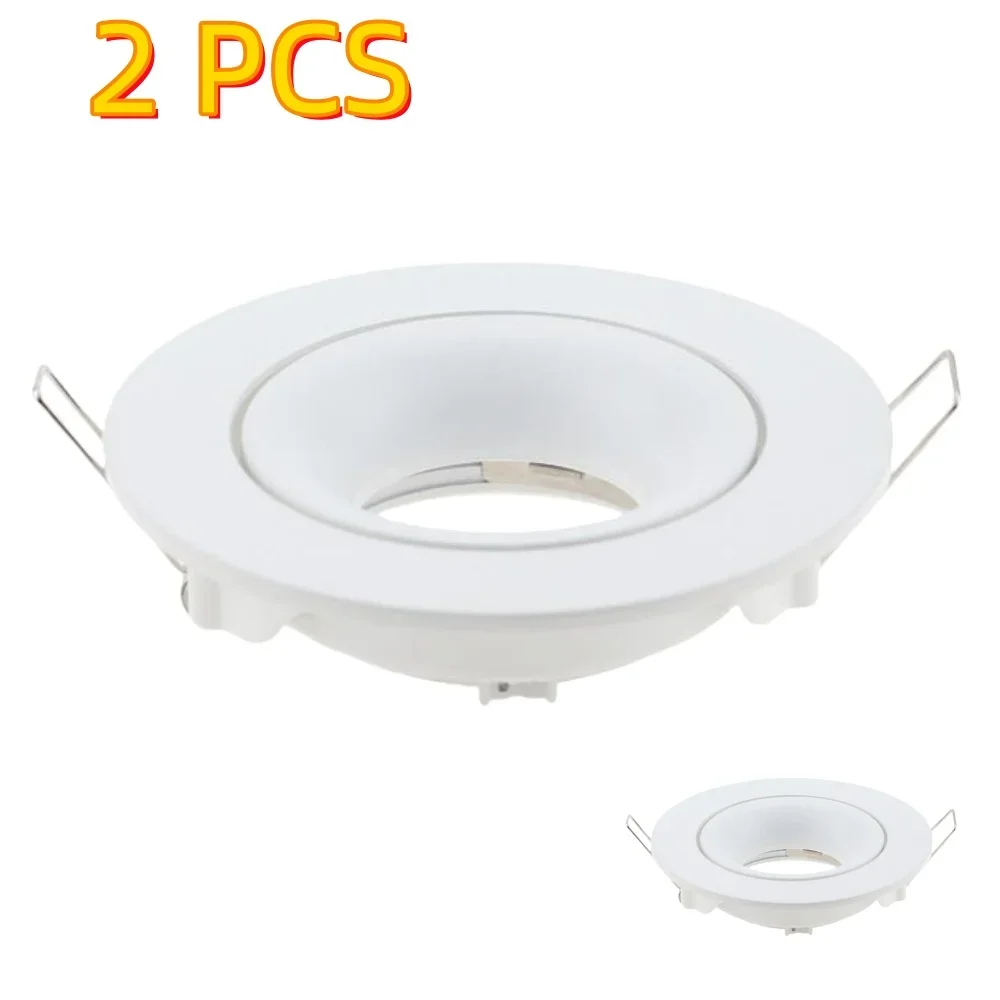 2pcs White Black LED Spotlight Frame GU10 MR16 Ceiling Recessed Round Square Spot Light Housing for Bedroom Living Room