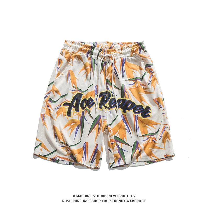 

Hawaii Flower Men's orts Summer Thin Beach Pants Spwear Spor Casual Loose Fit ort Length Trousers for Men