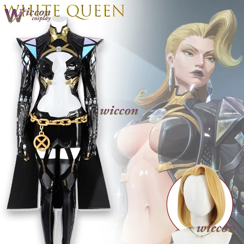 

YesOk Riv White Queen als White Queen New Wave Косплей Костюм Игровой Наряд Эмма Фрост Косплей Костюм Игра Rivals Fantasia