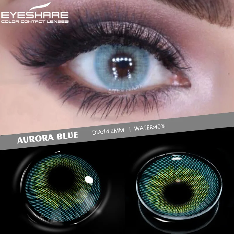 EYESHARE Colored Contact Lenses Eyes Natural 2pcs Cosmetic Blue Green Colored Contact Lens Beautiful Pupil Yearly Eye Color Lens