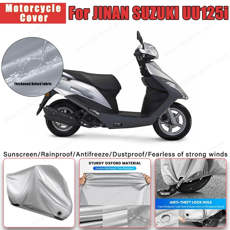 

For JINAN SUZUKI UU125i No Ear Motorcycle Cover - Outdoor Full Body Protection, Waterproof Dustproof Sunscreen Moto Accessories