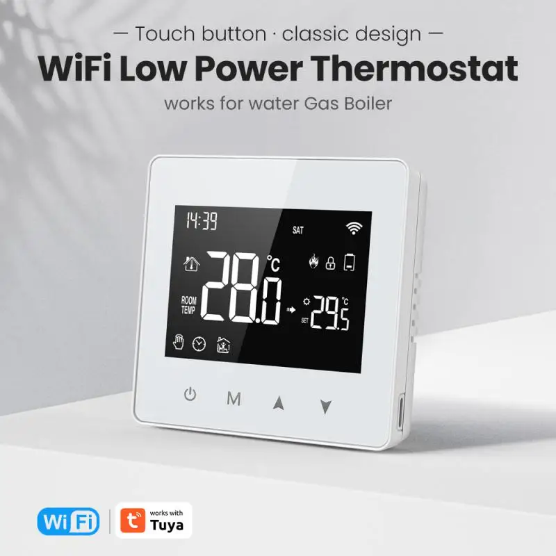 TUYA ZigBee/Wifi Smart Thermostat Water Gas/Boiler Temperature Remote Controller With LCD Screen Voice Control Via Alexa Google