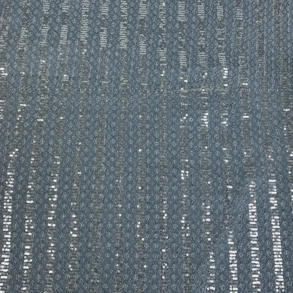 قماش الدنيم الممزق والترتر المخطط، قماش الدنيم المنسوج بتصميم جديد لسترة قصيرة متوفرة في المخزون