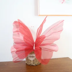 Solid Color Silk Butterfly Display Window Beautiful Simulation Of Flower Activity Layout Guiding Wedding Decoration Props