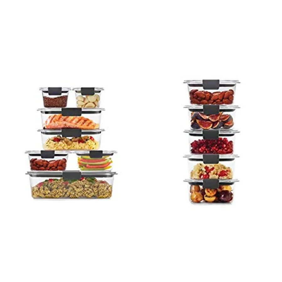 

Rubbermaid Brilliance Storage 14-Piece Plastic Lids BPA Free Clear and Leak-Proof Brilliance Food Storage Set 1.3 Cup Plastic C