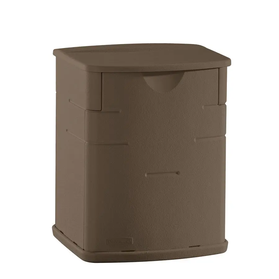 

Small Resin Outdoor Storage Deck Box 19 Gal Weather Resistant Brown Deck Organization for Home Small Garden Tools Grilling Acces