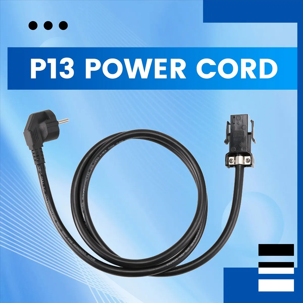 RISE- P13 Anderson Plug Power Cord Suitable for S21, S21XP, S21pro, S19j XP, KS5, KS5pro Miner Power Cable EU Plug