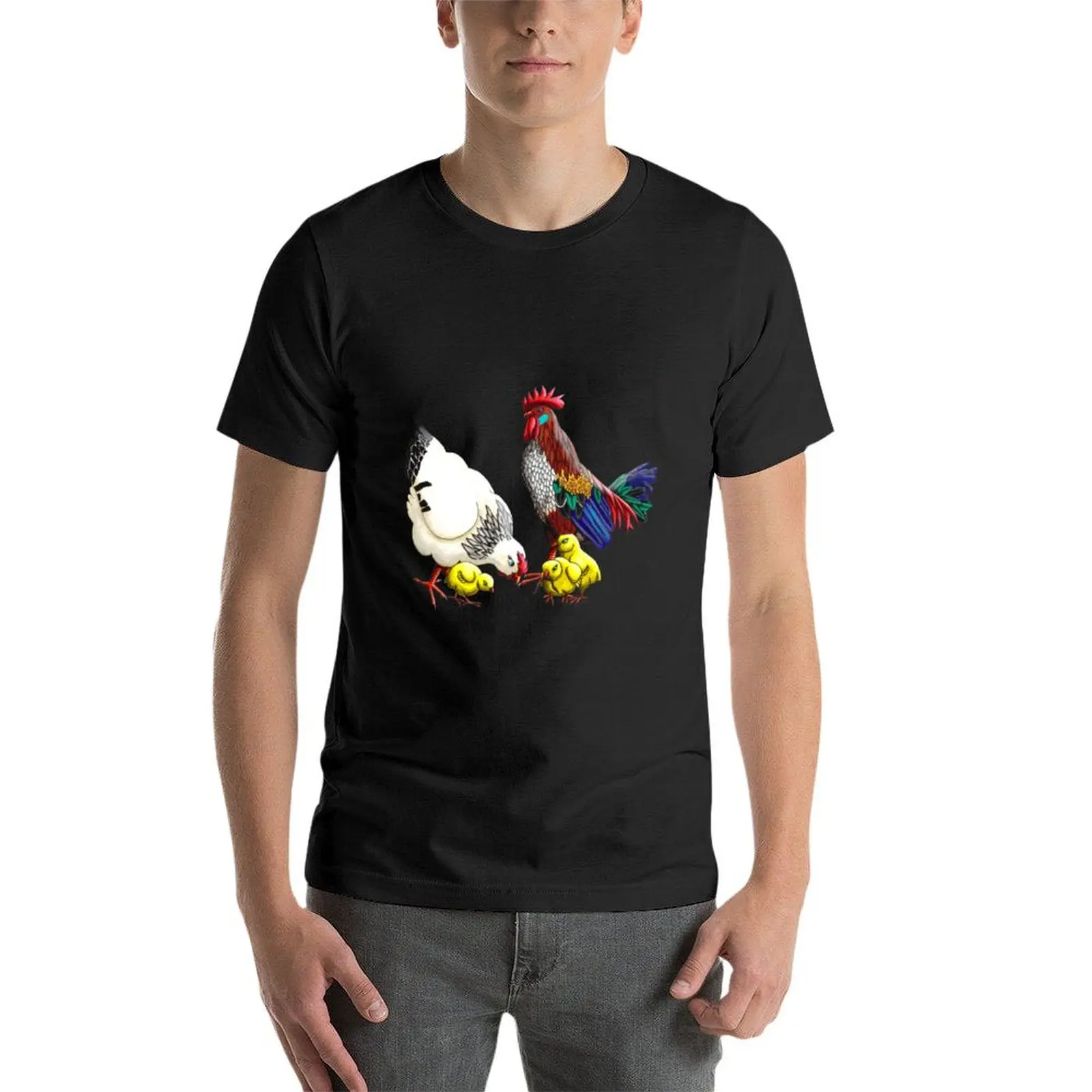 Chickens T-Shirt anime man t shirt vintage clothes men t shirts high quality