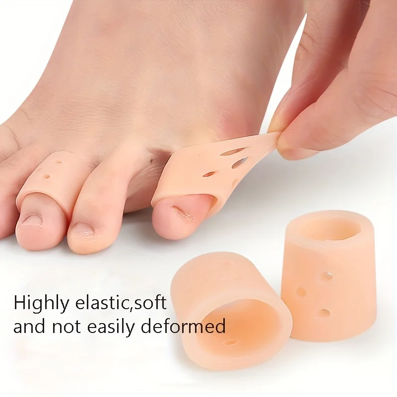 [Silicone Toe Covers] Breathable Perforated Design | Soft Elastic Hand Washable Clamps for Running,Hiking,Skating,Dancing,Unisex