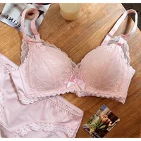 Bralette francés inalámbrico para pecho pequeño, sin juego de sujetador de encaje push up ajustable, lencería cómoda y sexy no acolchada para mujer MOYISU