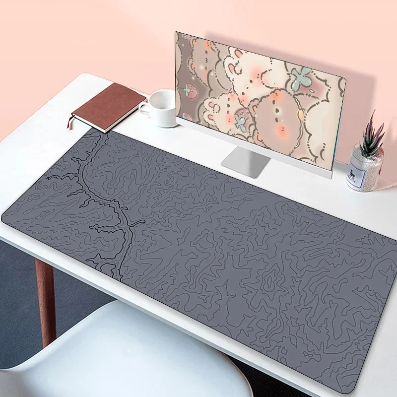 Schwarzes Topo Canyon Mauspad, Gaming-PC-Zubehör, Gamer-Tastatur, Gummimatte, Mauspad, Schreibtischunterlage, Mauspad, Matten, Schrank, Mause, Laptops