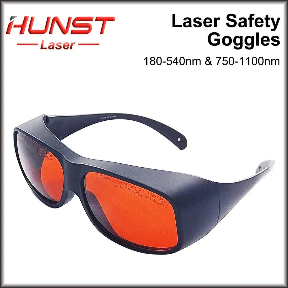 HUNST OD6 + Gafas de seguridad láser de fibra verde UV Gafas protectoras de 355 y 532 y 1064 nm de longitud de onda Gafas protectoras.