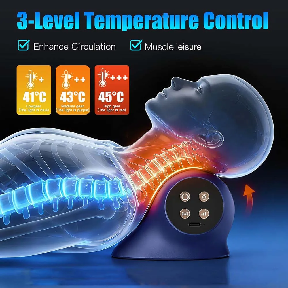 Obrázek 3: 3-in-1 elektrický krk krční trakce masér vibrace hnětení masáž podhlavník ergonomická hlava podhlavník domácí relaxovat nářadí přenosné